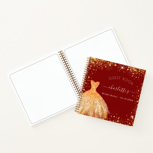 Gastboek vrijgezellenfeest rode goudglitter notitieboek (Binnen)