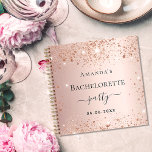Gastboek vrijgezellenfeest roos goud notitieboek<br><div class="desc">Een gastenboek voor een vrijgezellenfeest. Een stijlvolle rozen gouden achtergrond met faux sparkles. Personaliseren en een naam toevoegen.</div>