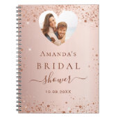 Gastboek vrijgezellenfeest roos gouden foto hart notitieboek (Voorkant)