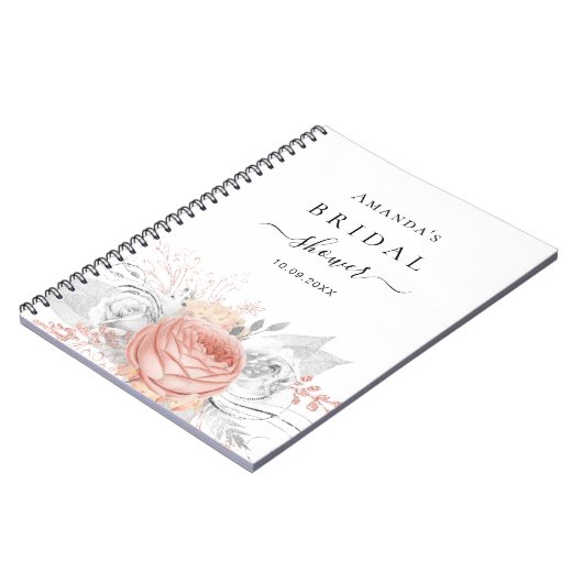 Gastboek vrijgezellenfeest roos goudflorzilver notitieboek (Linkerzijde)