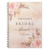 Gastboek Vrijgezellenfeest roze bloemen rozen pamp Notitieboek (Voorkant)