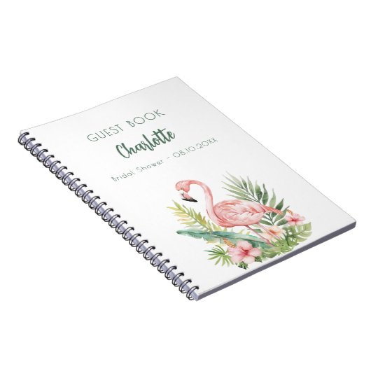Gastboek vrijgezellenfeest roze flamingo notitieboek (Rechterzijde)