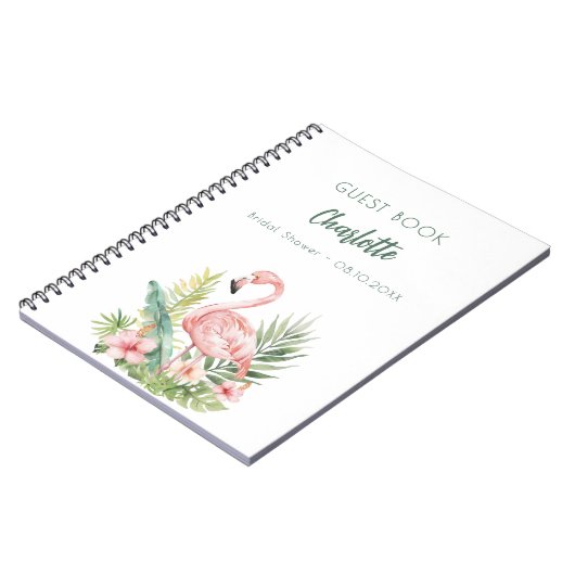 Gastboek vrijgezellenfeest roze flamingo notitieboek (Linkerzijde)