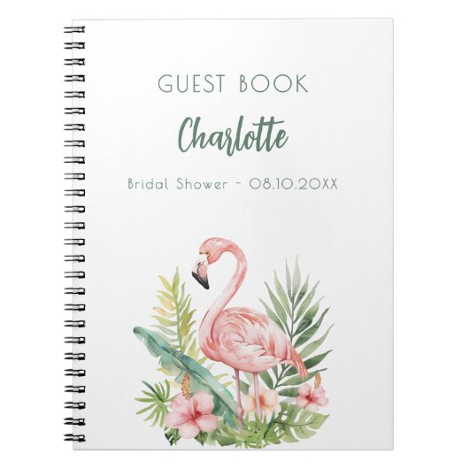 Gastboek vrijgezellenfeest roze flamingo notitieboek (Voorkant)