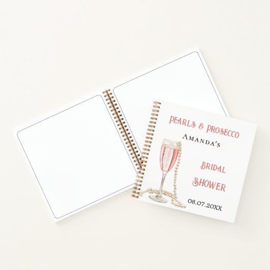 Gastboek vrijgezellenfeest roze parels prosecco notitieboek (Binnen)