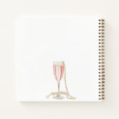 Gastboek vrijgezellenfeest roze parels prosecco notitieboek (Achterkant)