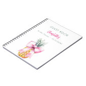 Gastboek Vrijgezellenfeest roze strik ananas Notitieboek (Linkerzijde)