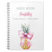 Gastboek Vrijgezellenfeest roze strik ananas Notitieboek (Voorkant)
