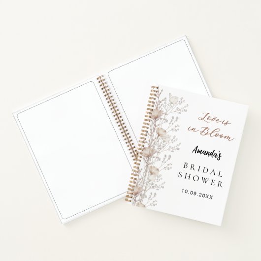 Gastboek vrijgezellenfeest wilde bloemen beige crè notitieboek (Binnen)