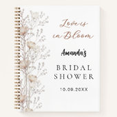 Gastboek vrijgezellenfeest wilde bloemen beige crè notitieboek (Voorkant)