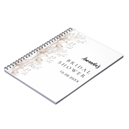 Gastboek vrijgezellenfeest wilde bloemen beige crè notitieboek (Linkerzijde)