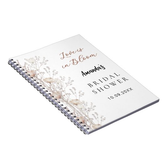 Gastboek vrijgezellenfeest wilde bloemen beige crè notitieboek (Rechterzijde)