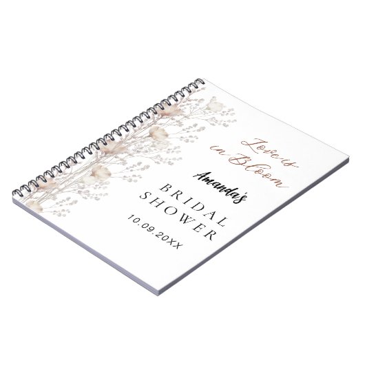 Gastboek vrijgezellenfeest wilde bloemen beige crè notitieboek (Linkerzijde)