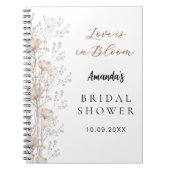 Gastboek vrijgezellenfeest wilde bloemen beige crè notitieboek (Voorkant)