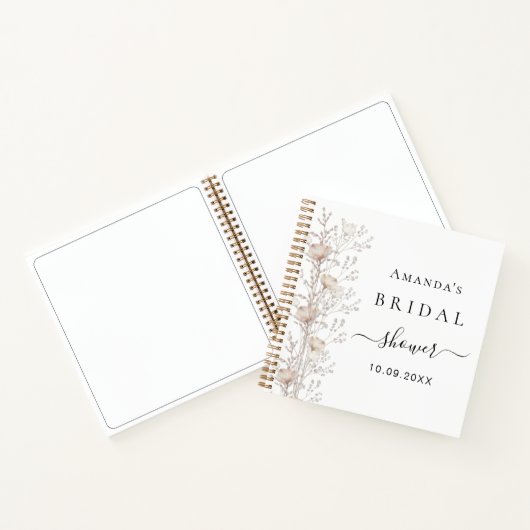 Gastboek vrijgezellenfeest wilde bloemen beige crè notitieboek (Binnen)