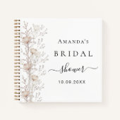 Gastboek vrijgezellenfeest wilde bloemen beige crè notitieboek (Voorkant)