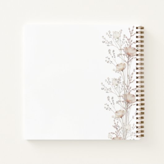 Gastboek vrijgezellenfeest wilde bloemen beige crè notitieboek (Achterkant)