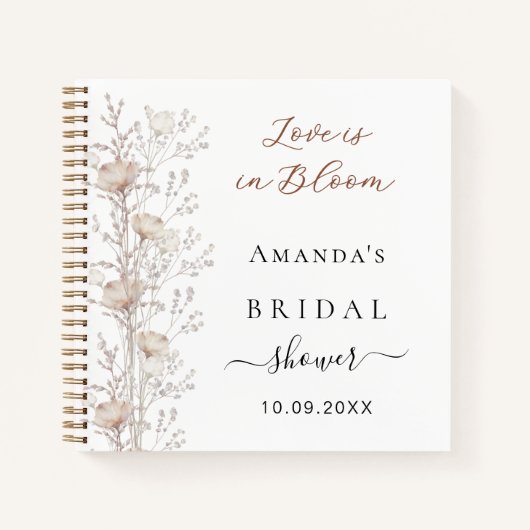 Gastboek vrijgezellenfeest wilde bloemen liefde in notitieboek (Voorkant)