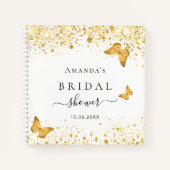 Gastboek vrijgezellenfeest witte goudvlinder notitieboek (Voorkant)