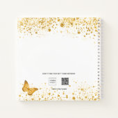 Gastboek vrijgezellenfeest witte goudvlinder notitieboek (Achterkant)