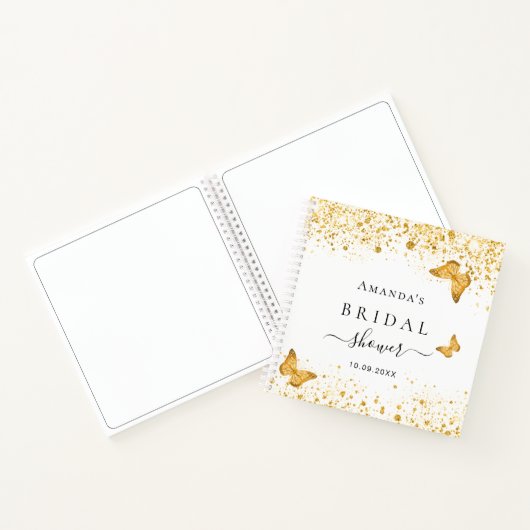 Gastboek vrijgezellenfeest witte goudvlinder notitieboek (Binnen)
