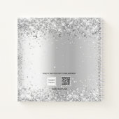 Gastboek vrijgezellenfeest witte zilverglitter notitieboek (Achterkant)