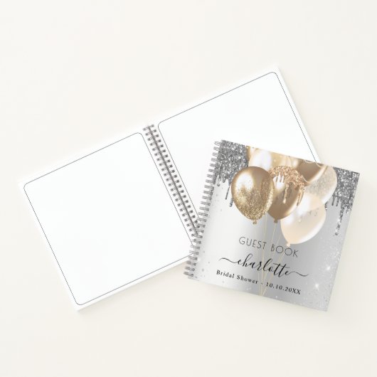 Gastboek Vrijgezellenfeest zilverballonnen Notitieboek (Binnen)