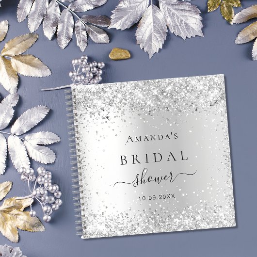 Gastboek vrijgezellenfeest zilverglitter notitieboek