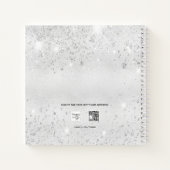 Gastboek vrijgezellenfeest zilverglitterstof notitieboek (Achterkant)