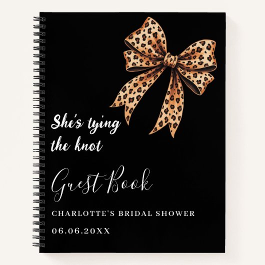 Gastboek vrijgezellenfeest zwarte luipaard boog kn notitieboek (Voorkant)