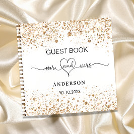 Gastboek wit goud: mrs hart bruiloft notitieboek