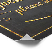 Gastboekalkboard en goudglitterteken poster (Hoek)