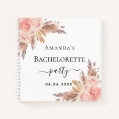 Gastboekbachelorette party pampas gras roos notitieboek (Voorkant)