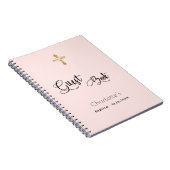 Gastboekbaptisme blush roos Gold girl script Notitieboek (Rechterzijde)