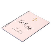 Gastboekbaptisme blush roos Gold girl script Notitieboek (Linkerzijde)