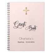 Gastboekbaptisme blush roos Gold girl script Notitieboek (Voorkant)