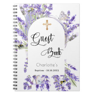 Gastboekbaptisme lavender violet meel notitieboek