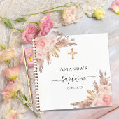 Gastboekbaptisme pampas roos blush girl notitieboek