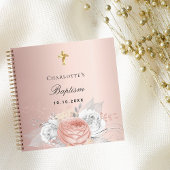 Gastboekbaptisme roos gouden zilverbloemen notitieboek