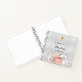 Gastboekbaptisme roos goudflorals zilver notitieboek (Binnen)