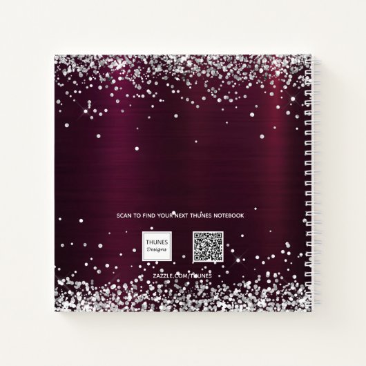 Gastboekbruiloft burgundy Silpleal floral Notitieboek (Achterkant)