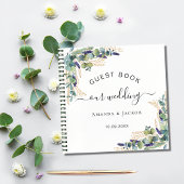 Gastboekbruiloft met eucalyptusgrienery notitieboek