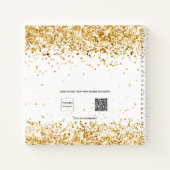 Gastboekgraduatie party white gold glitter notitieboek (Achterkant)