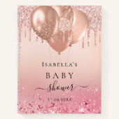 Gastboekje baby bedekking roos gouden glitter blus notitieboek (Voorkant)
