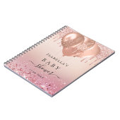 Gastboekje baby bedekking roos gouden glitter blus notitieboek (Linkerzijde)