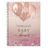 Gastboekje baby bedekking roos gouden glitter blus notitieboek (Voorkant)