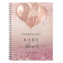 Gastboekje baby bedekking roos gouden glitter blus notitieboek