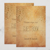 Gastboekje - Gold Confetti Vintage Weddenschap (Voorkant / Achterkant)