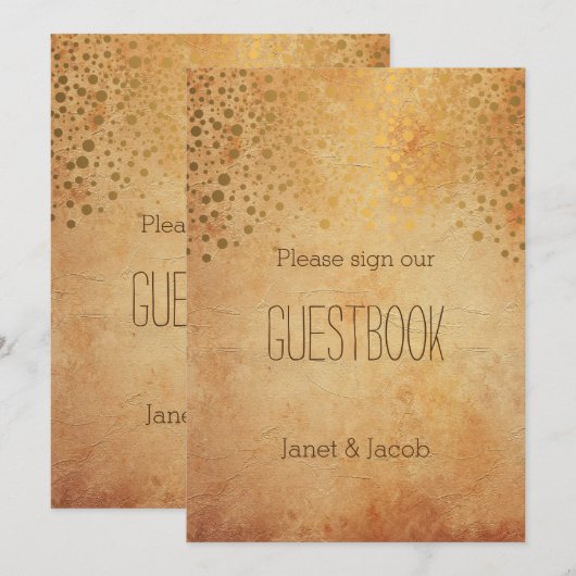 Gastboekje - Gold Confetti Vintage Weddenschap (Voorkant / Achterkant)