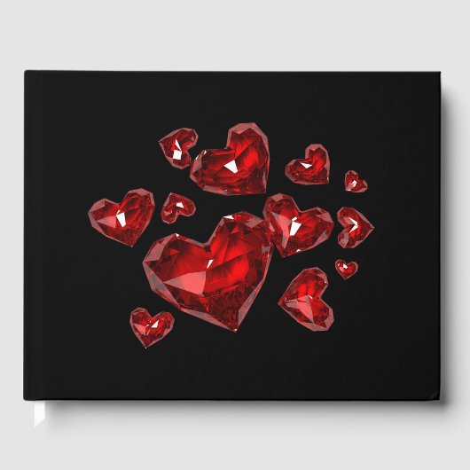 Gastboekje-rode juwelen gastenboek (Voorkant)